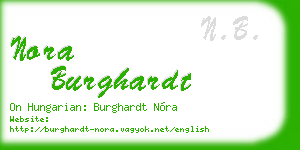 nora burghardt business card